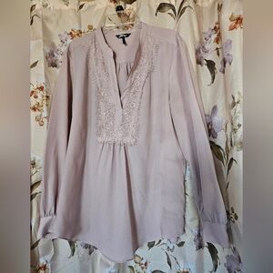 Daisy Fuentes Lace Trim Blouse, Large